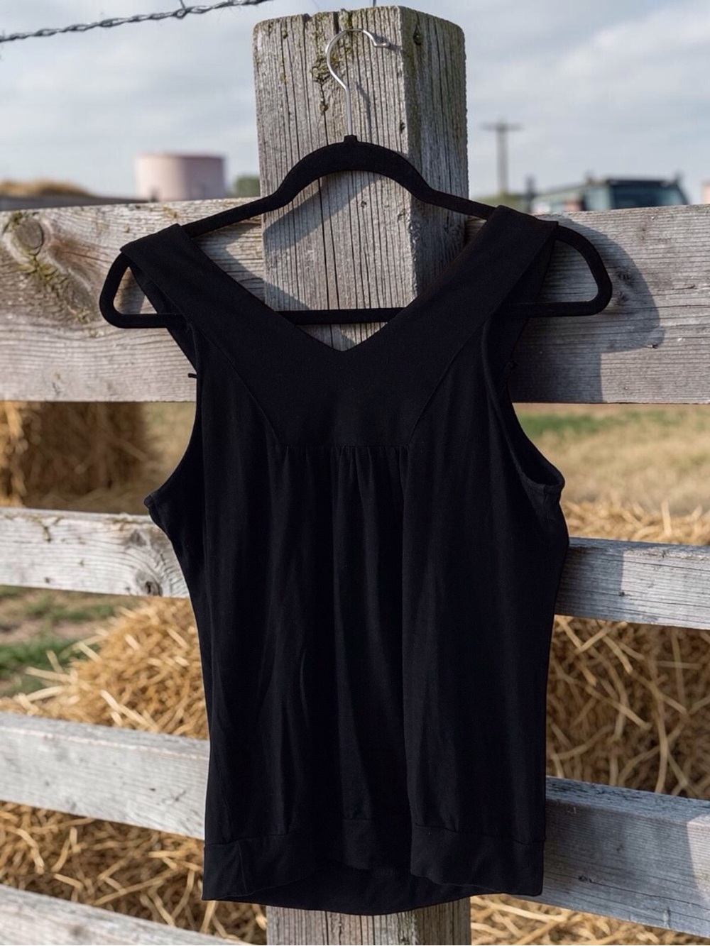 Embroidered Tank Top Womens S/M Black Western Cowgirl Boho Floral Sleeveless - Picture 4 of 8